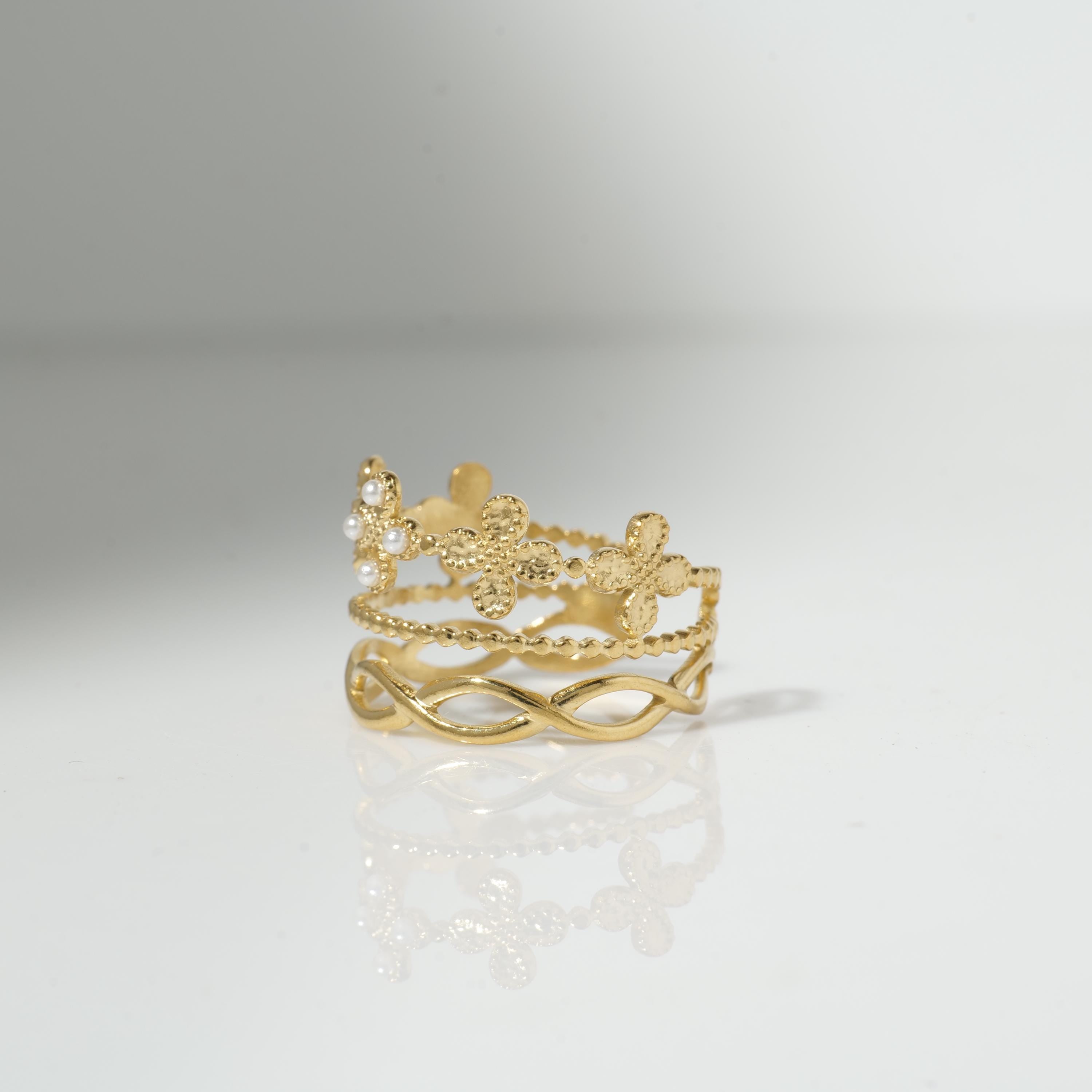 Gold Plated Crown Ring