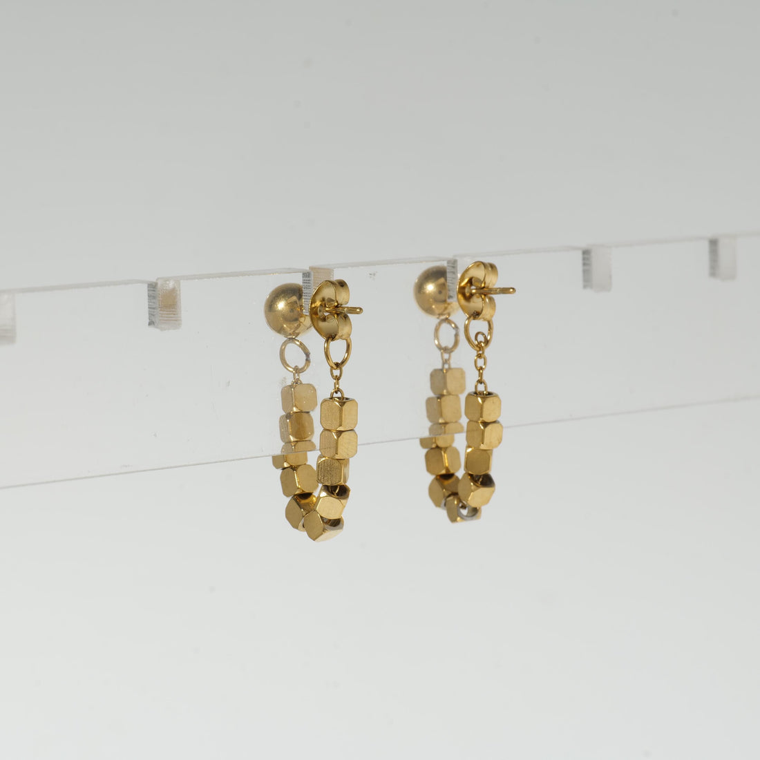 18k Gold Plated Square Dangle Earrings