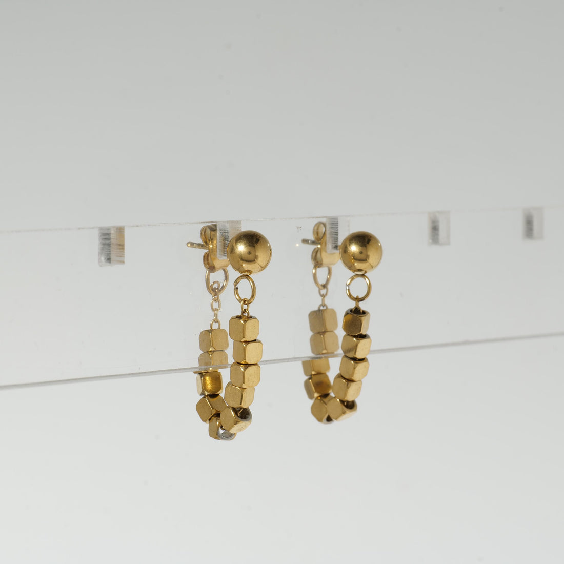 18k Gold Plated Square Dangle Earrings