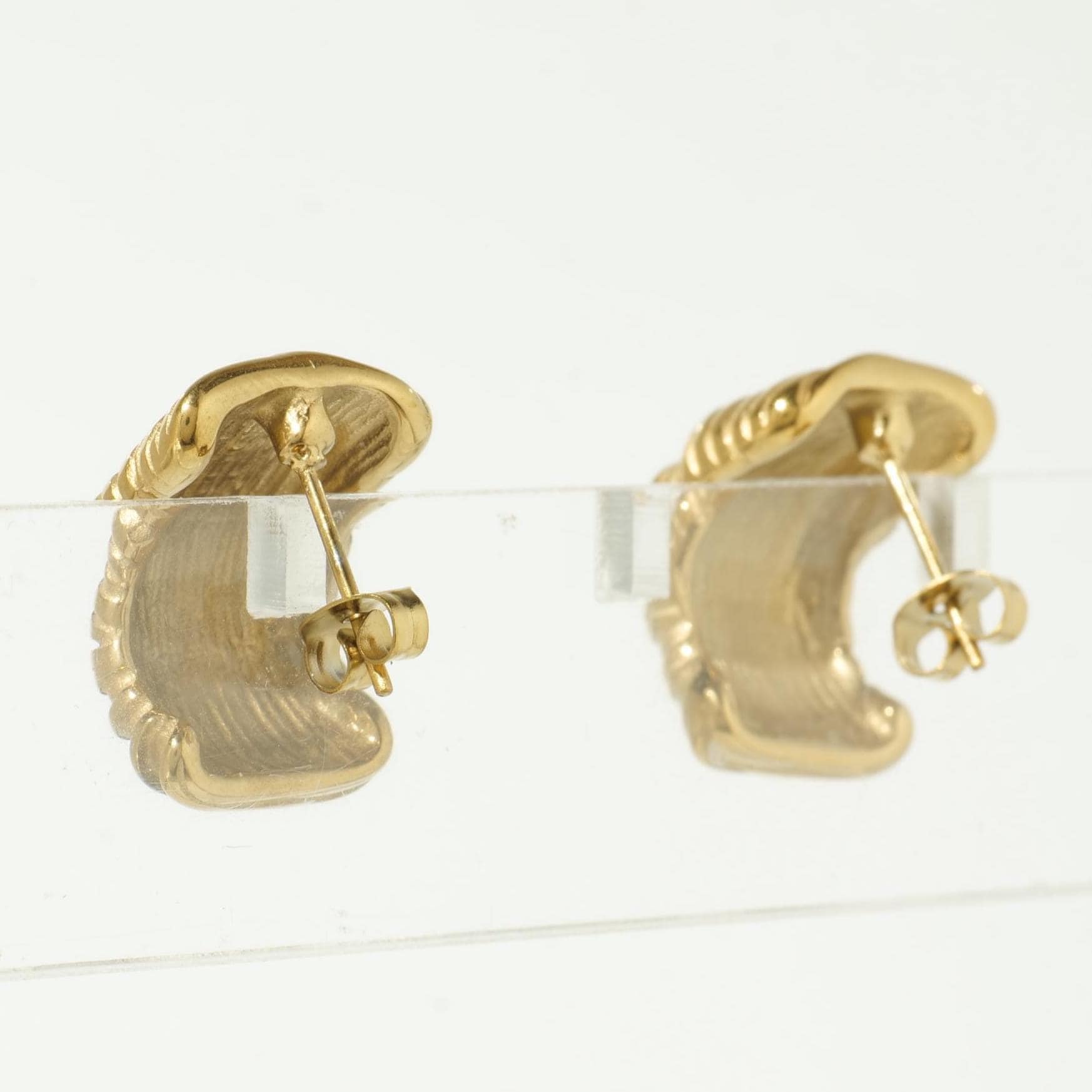 Gold Textured Fold Earrings