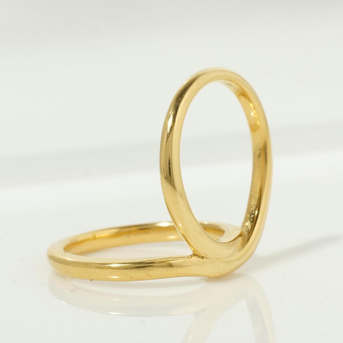 Gold Plated Double Band Ring