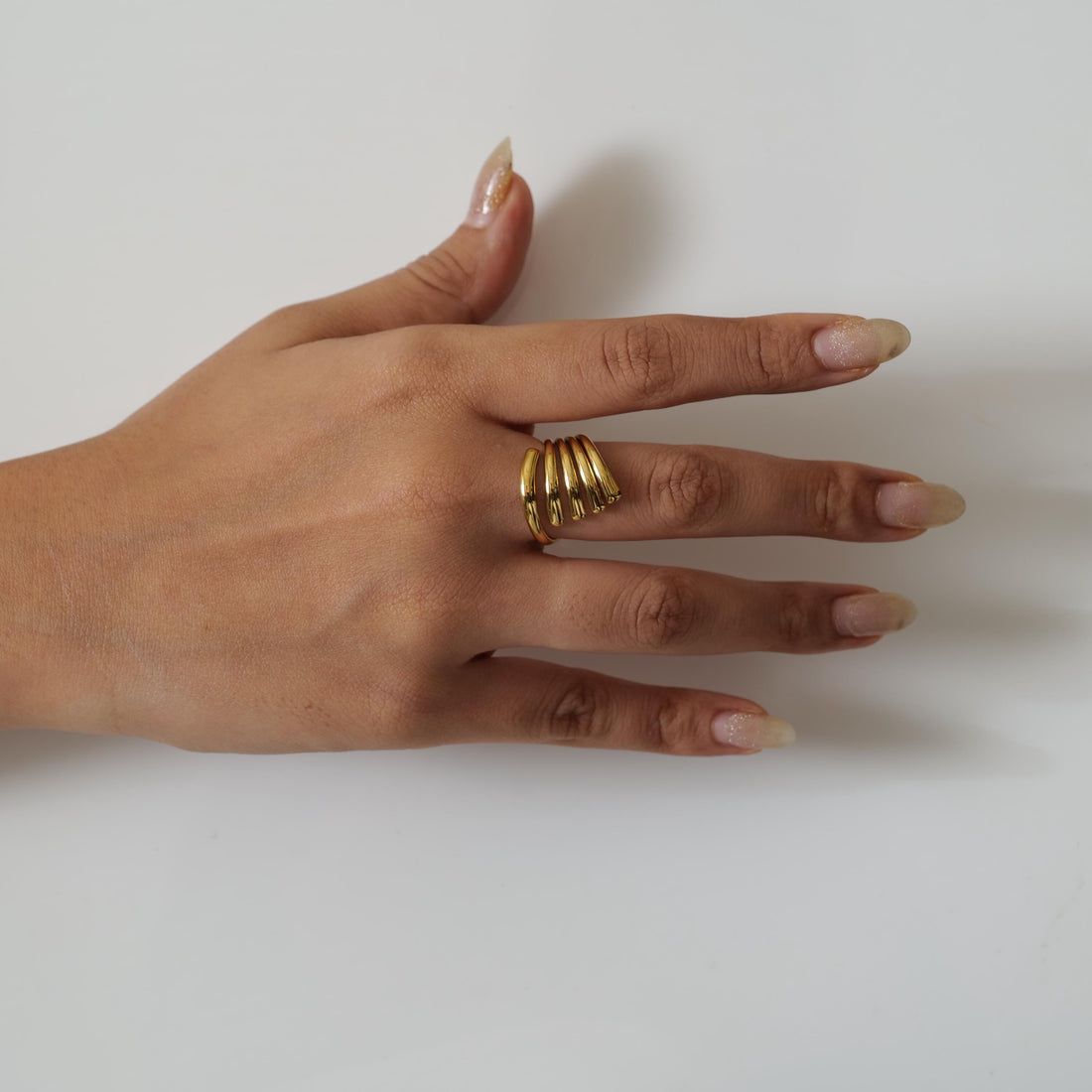 Gold Plated Spiral Wrap Ring