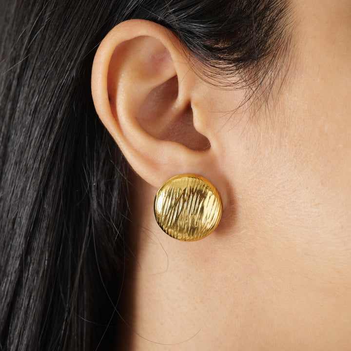 Gold Plated Textured Earrings