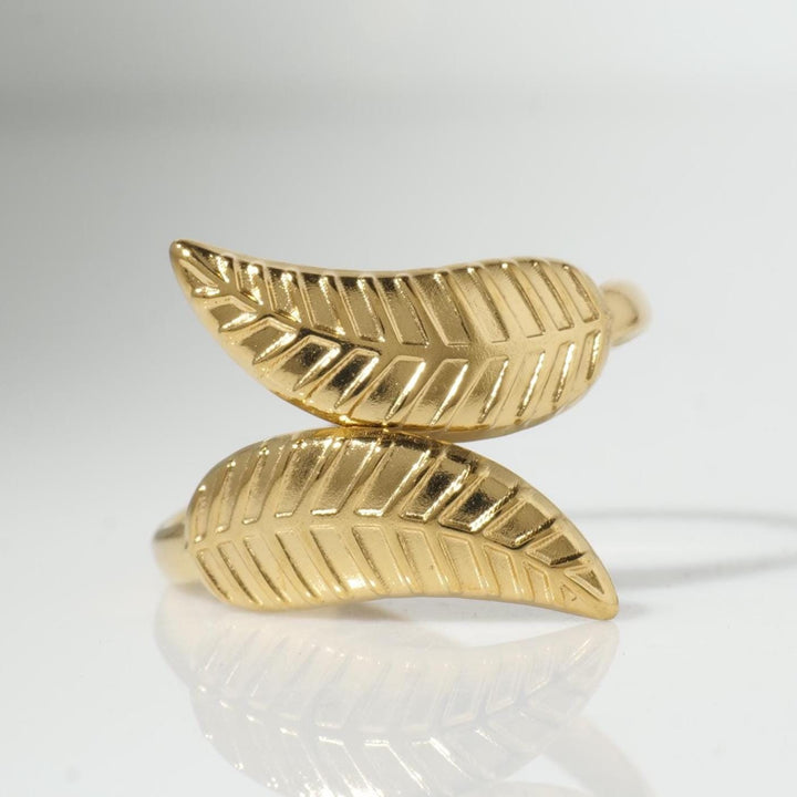 Gold Plated Leaf Wrap Ring