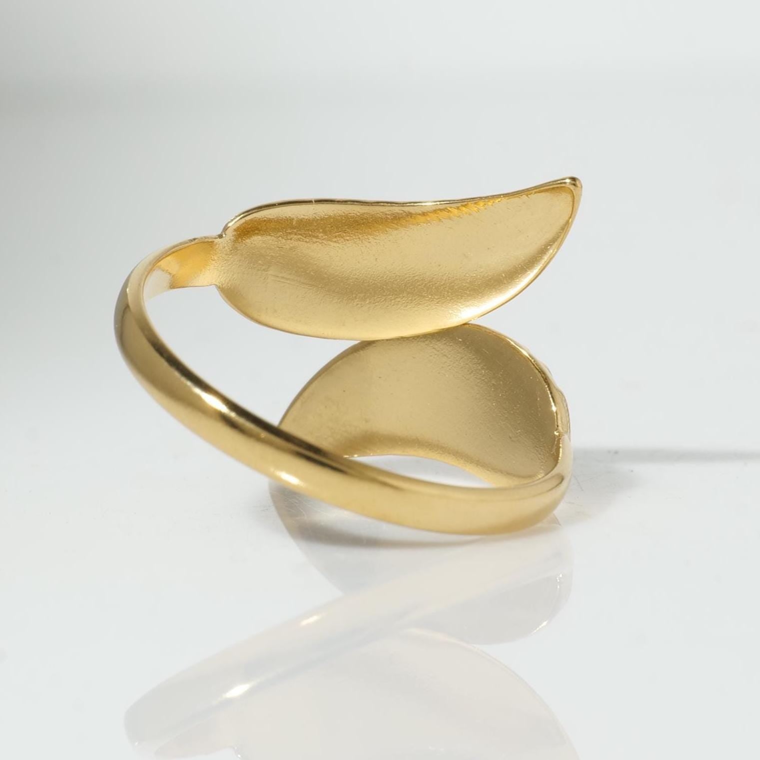 Gold Plated Leaf Wrap Ring