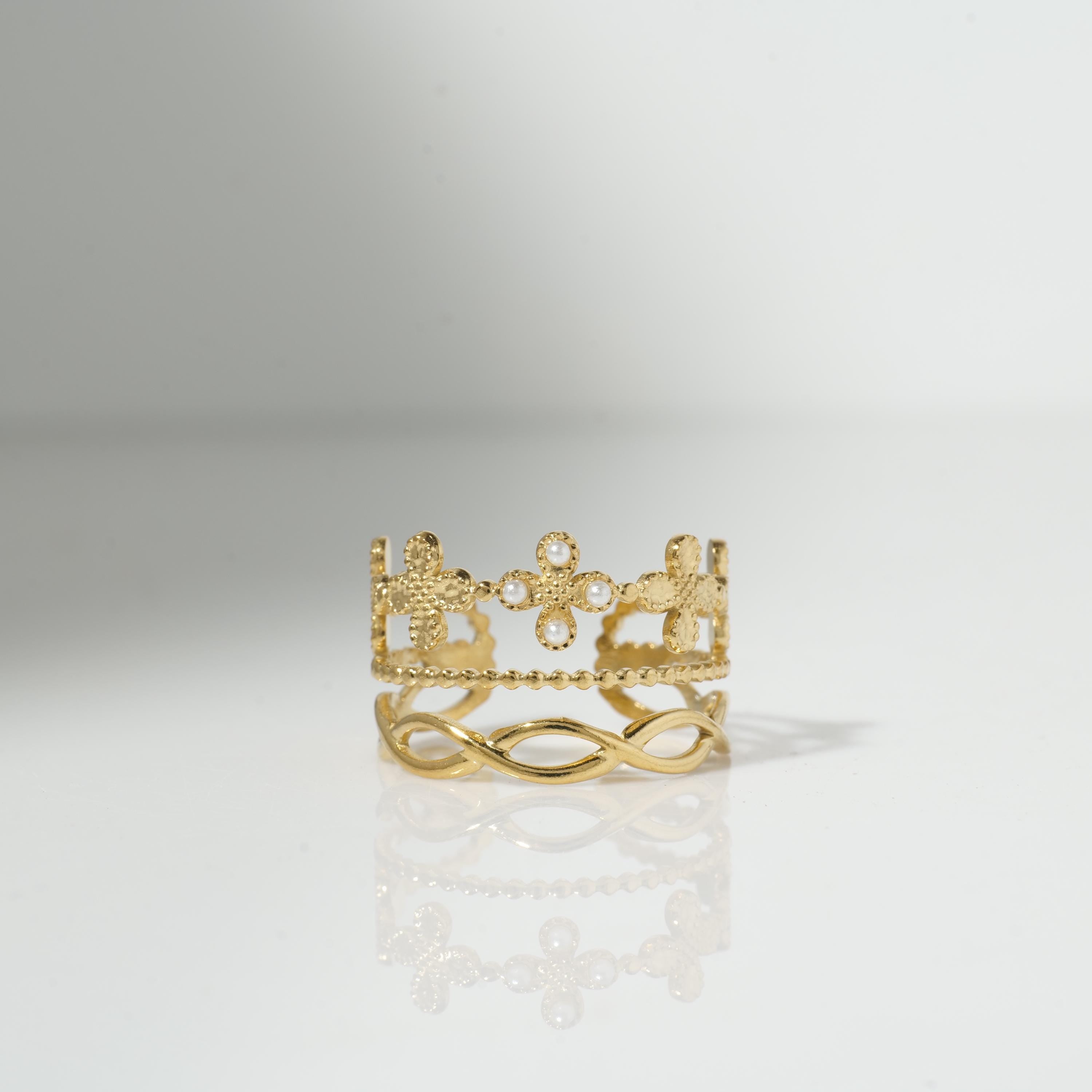 Gold Plated Crown Ring