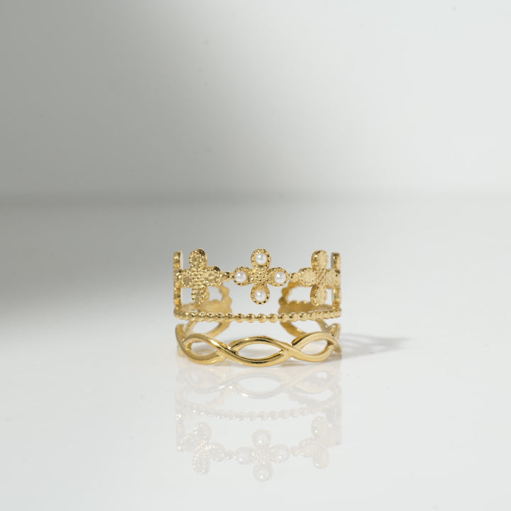 Gold Plated Crown Ring