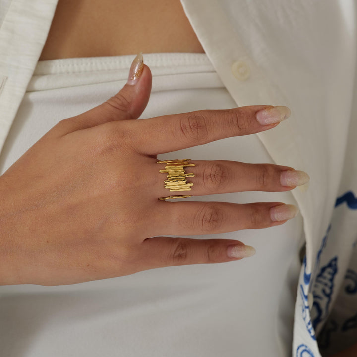 Gold Plated Textured Ring