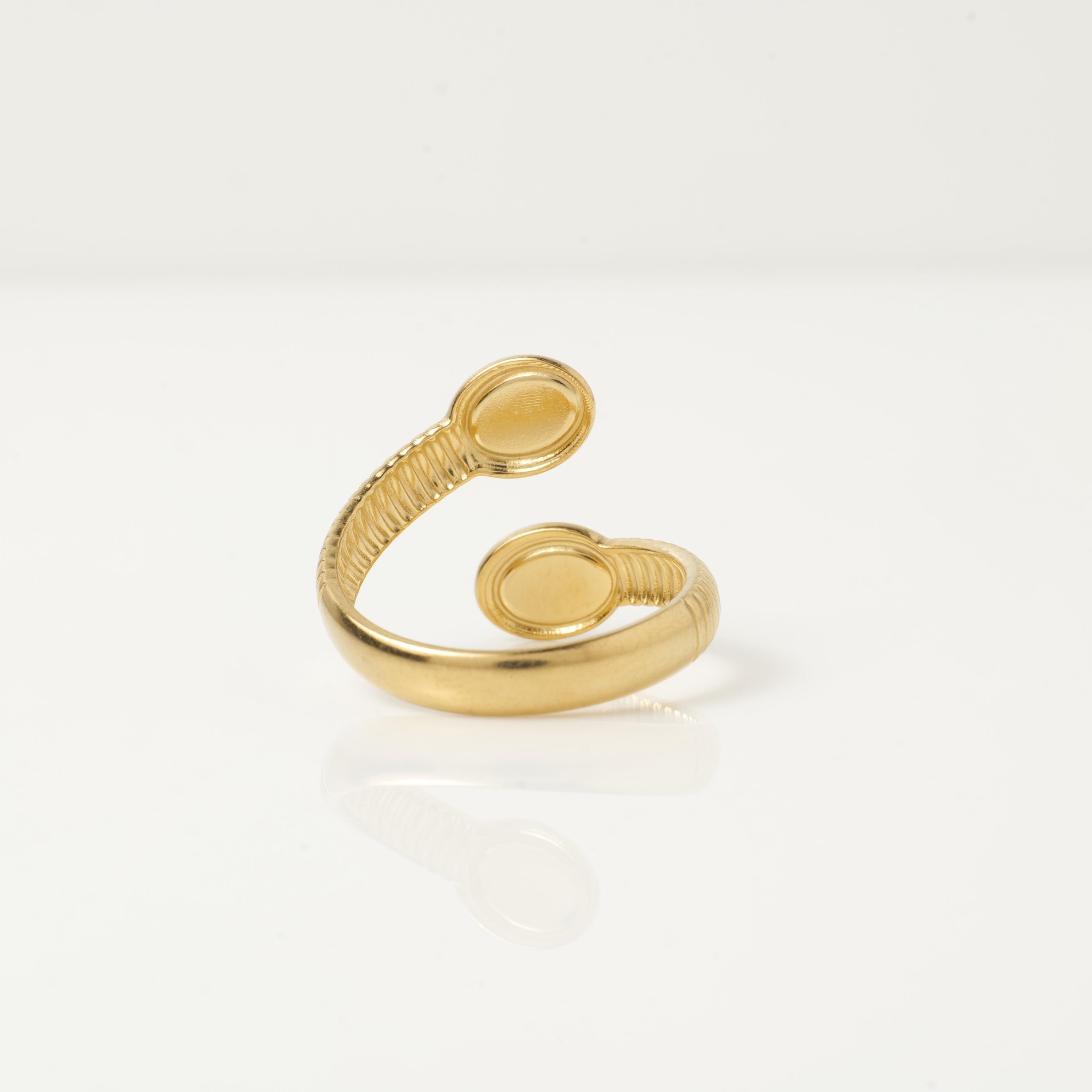Gold Plated Stone Open Band Ring