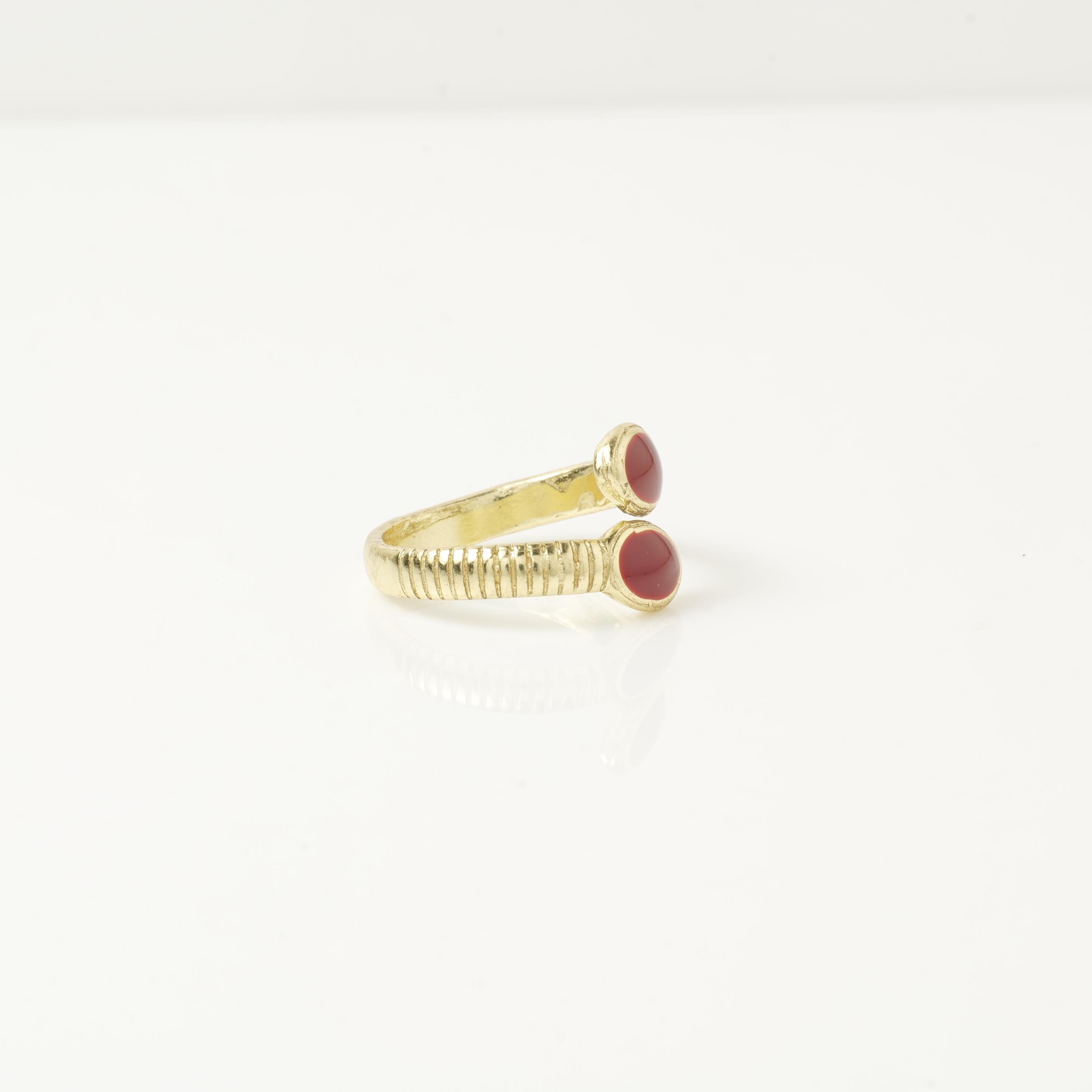Gold Plated Stone Open Band Ring