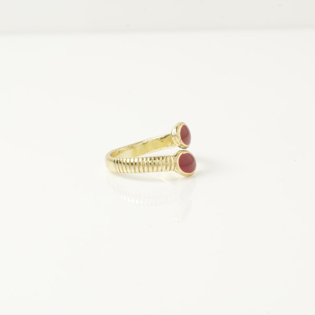 Gold Plated Stone Open Band Ring