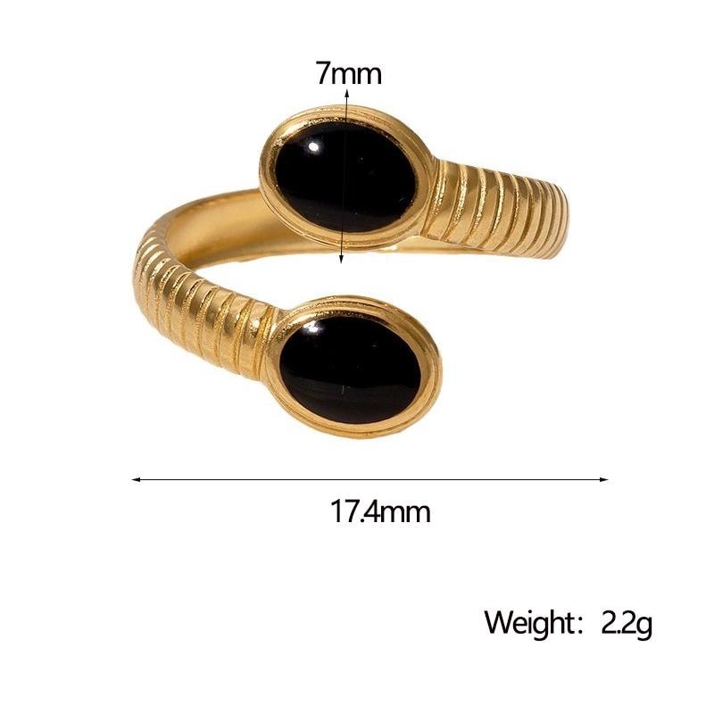 Gold Plated Stone Open Band Ring