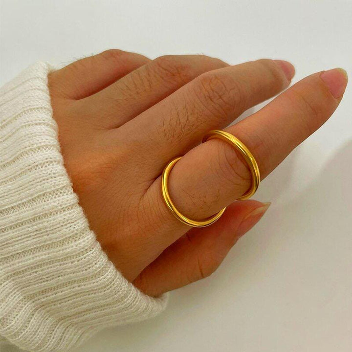 Gold Plated Double Band Ring