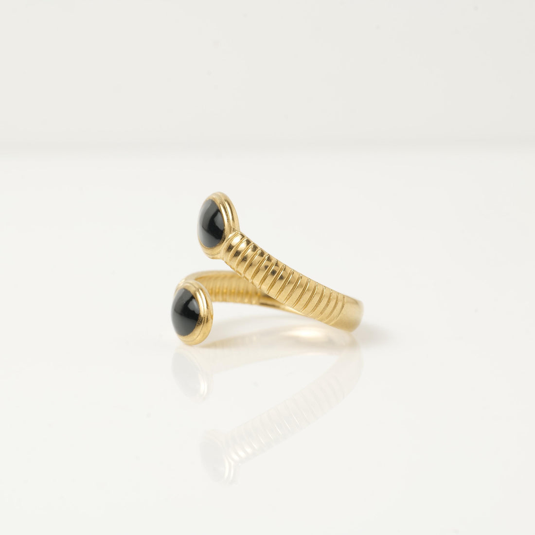 Gold Plated Stone Open Band Ring