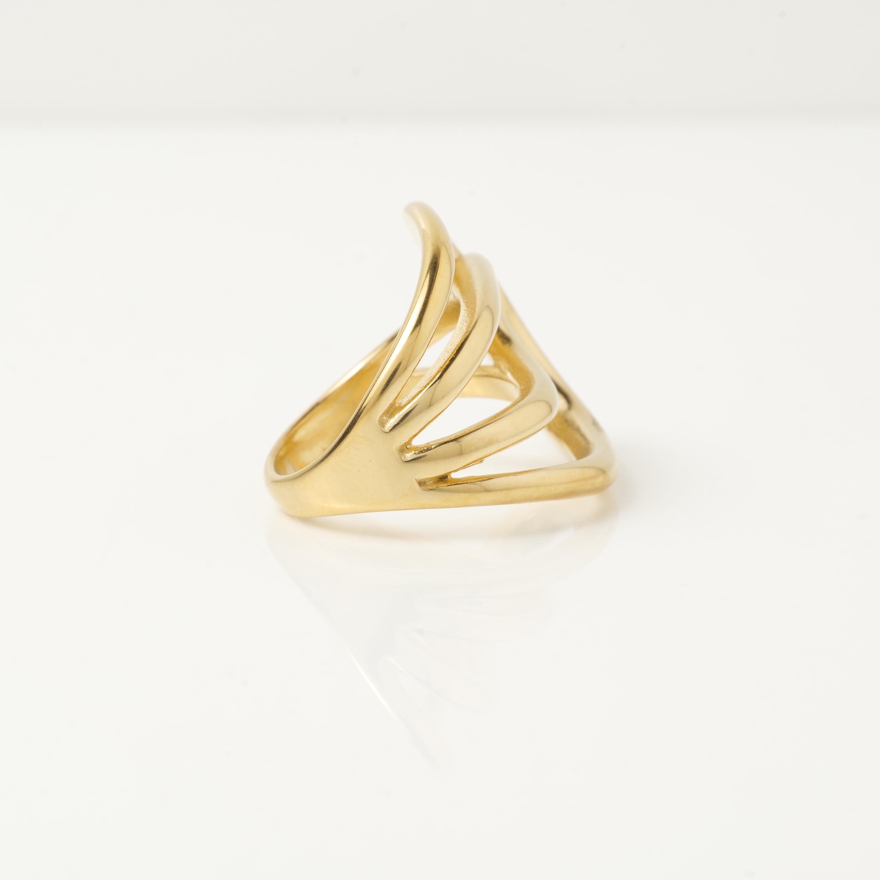 Gold Open Wave Ring
