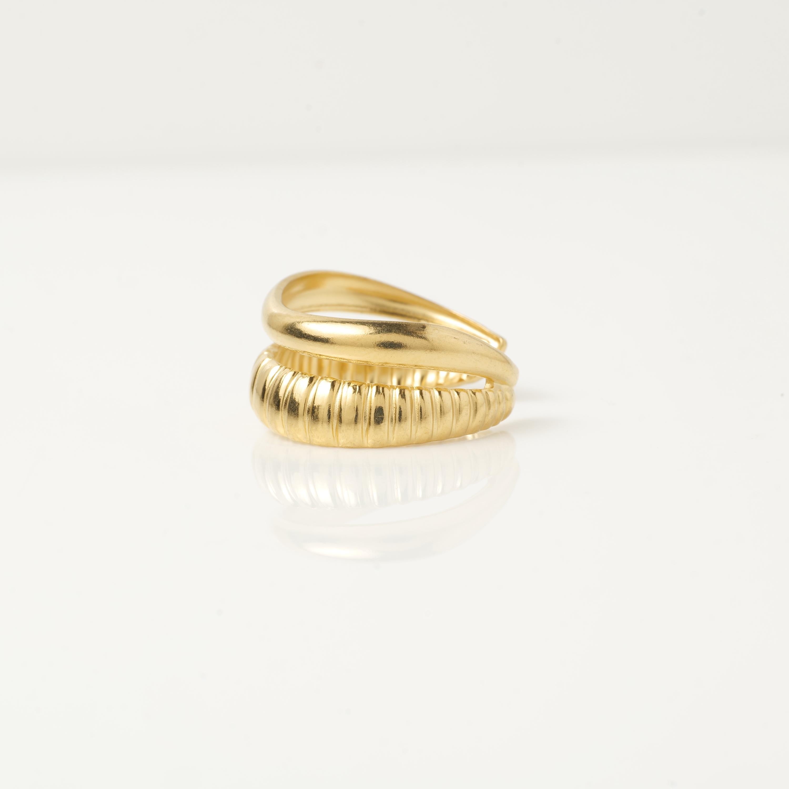 Gold Plated Dual Band Ring