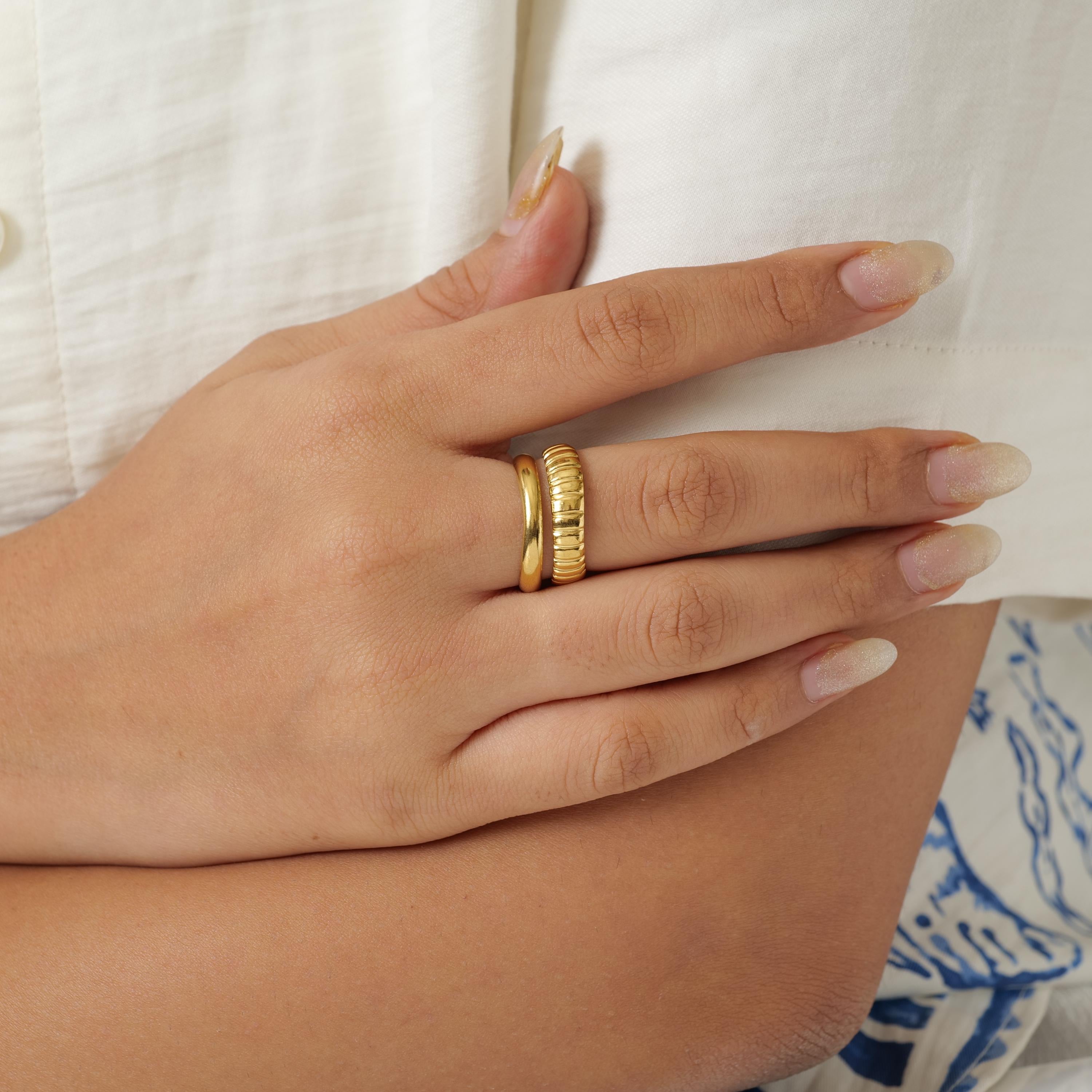 Gold Plated Dual Band Ring