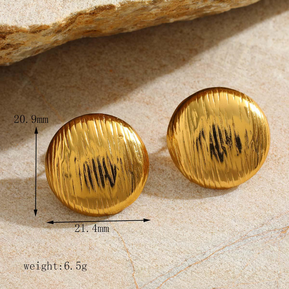 Gold Plated Textured Earrings