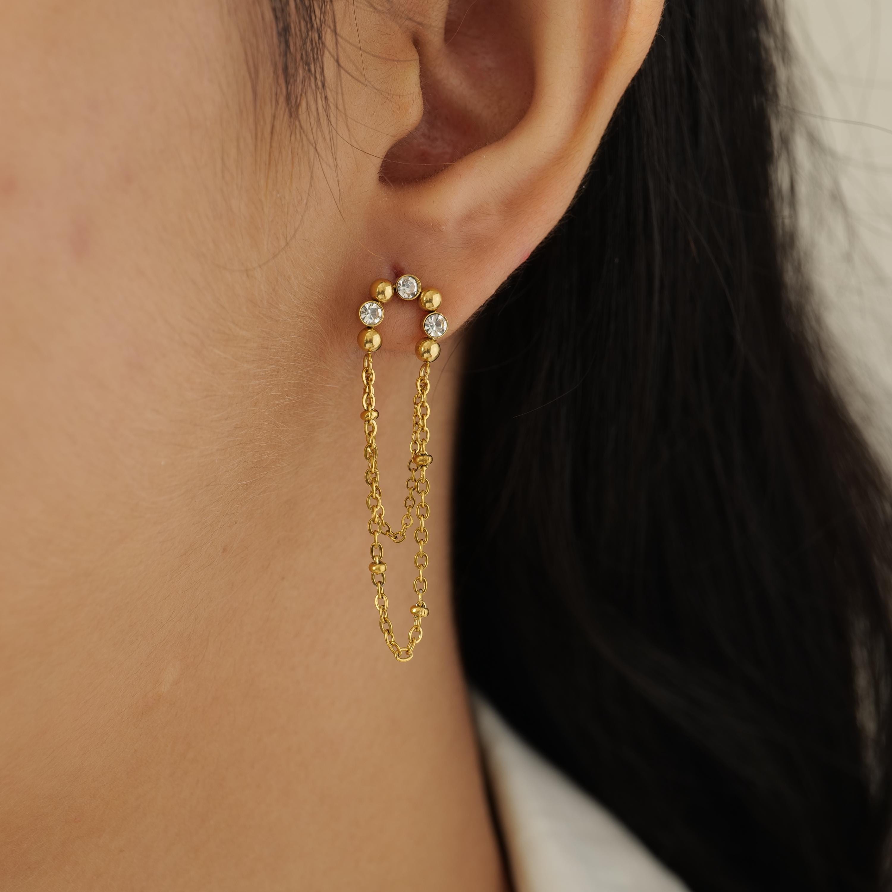 18K Gold Plated Chain Drop Earrings
