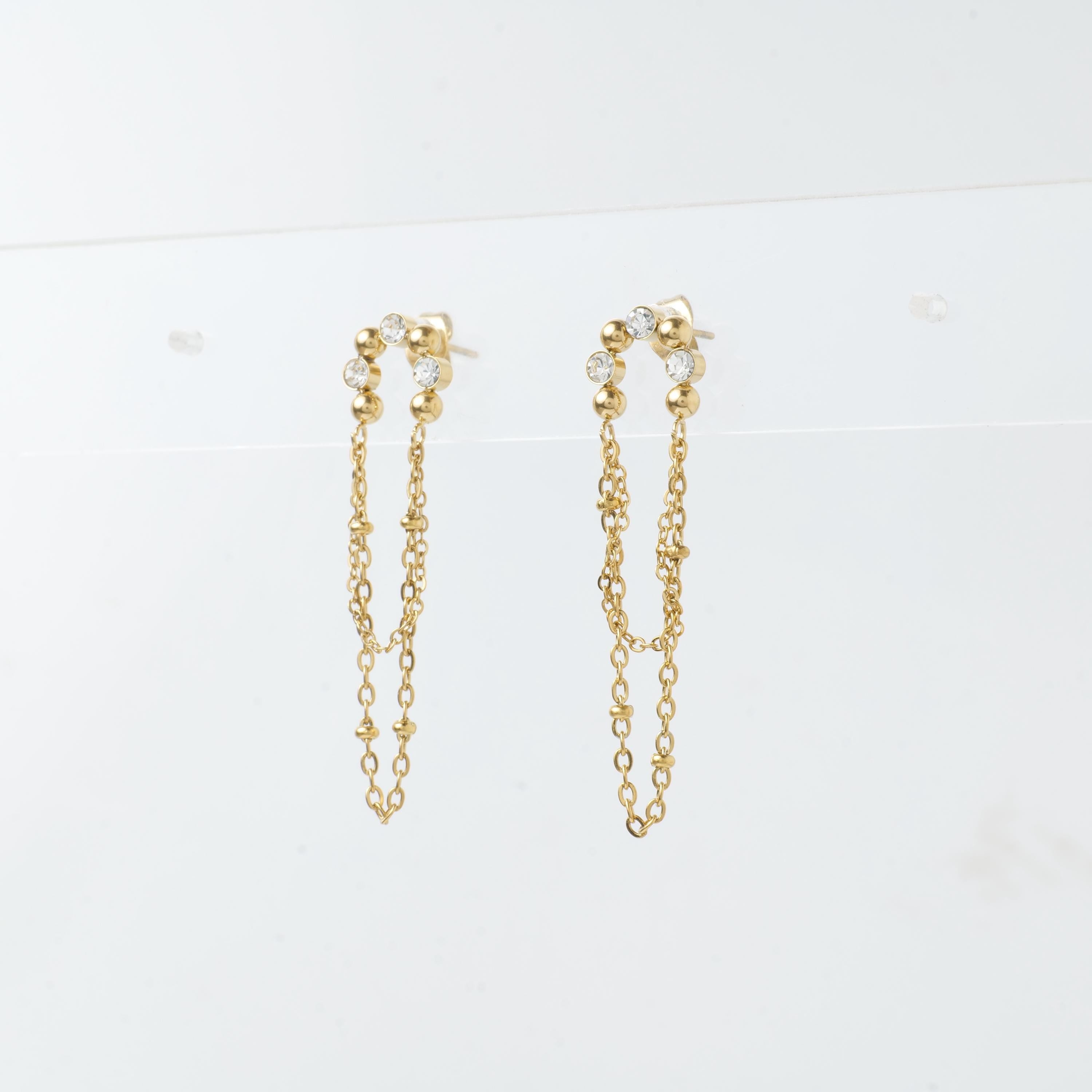 18K Gold Plated Chain Drop Earrings