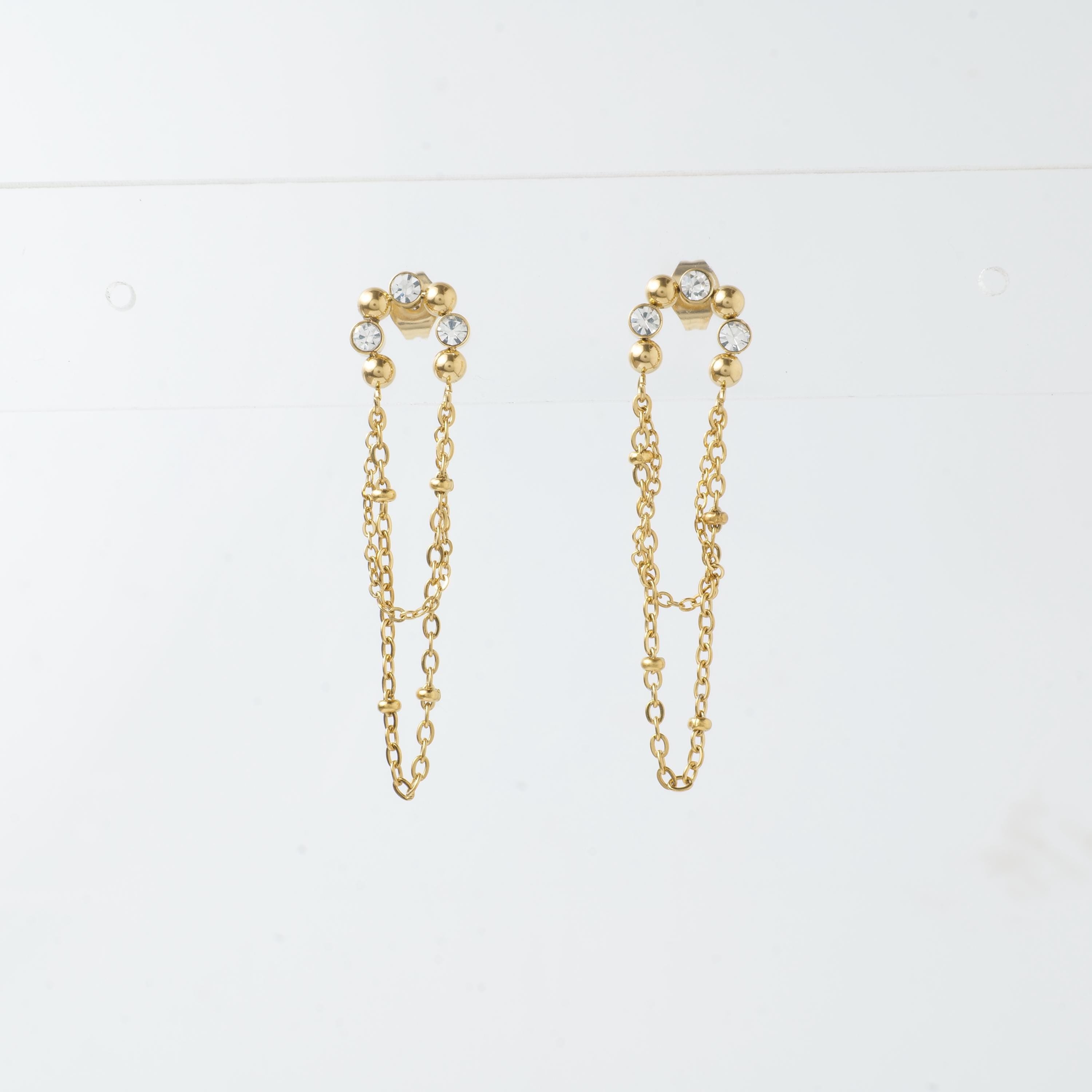 18K Gold Plated Chain Drop Earrings