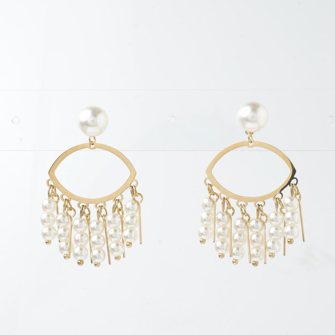 18K Gold Plated Pearl Fringe Earrings