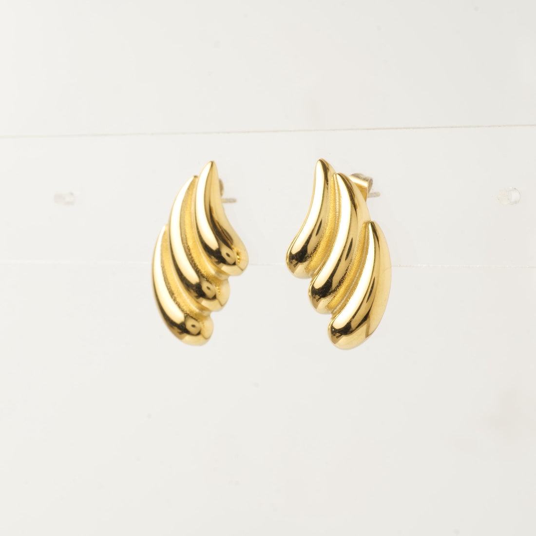 18K Gold Plated Wing Stud Earrings