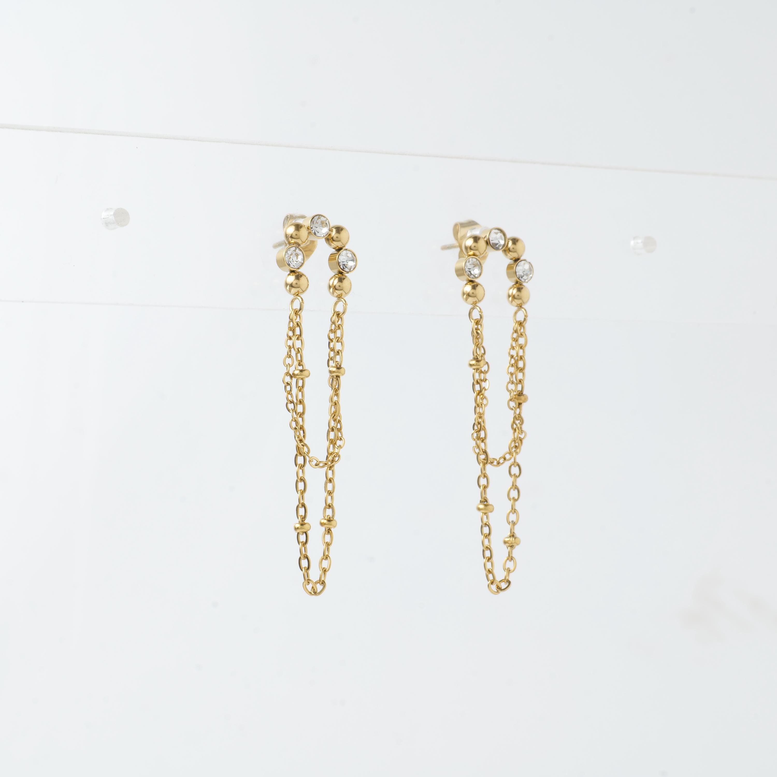 18K Gold Plated Chain Drop Earrings