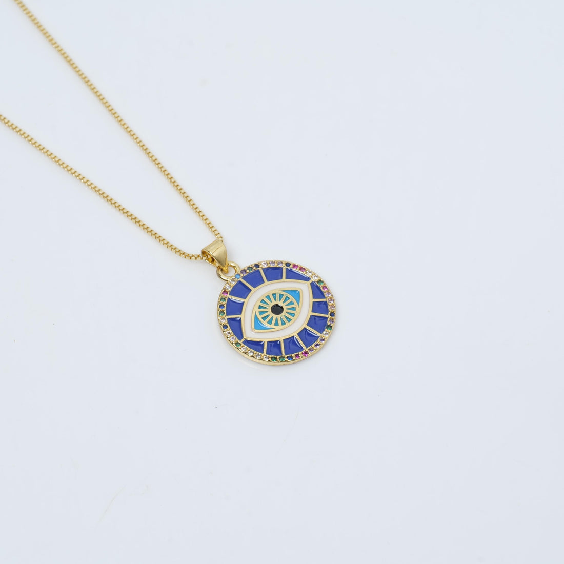 Gold Plated Blue Evil Eye Necklace