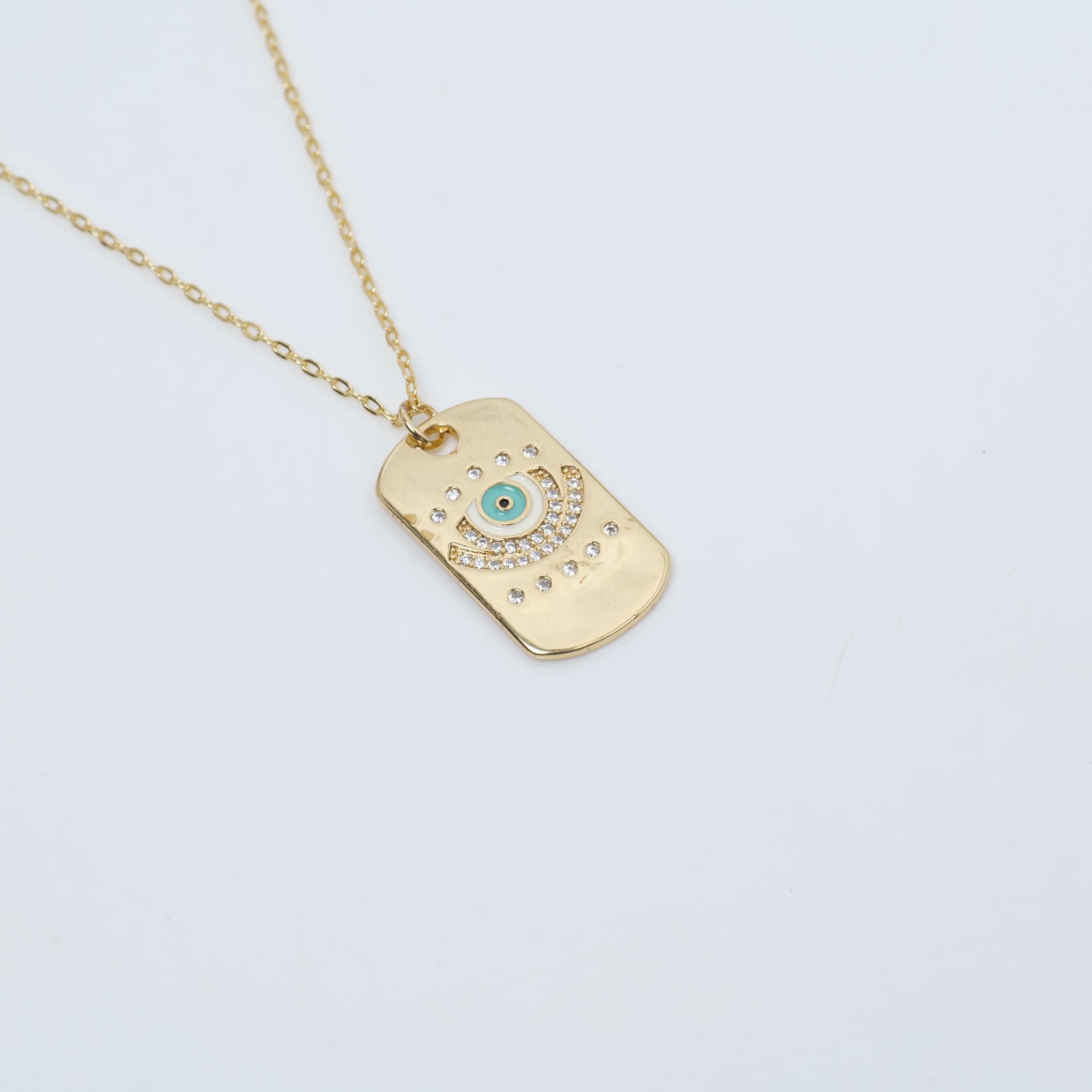 Gold Plated Evil Eye Necklace
