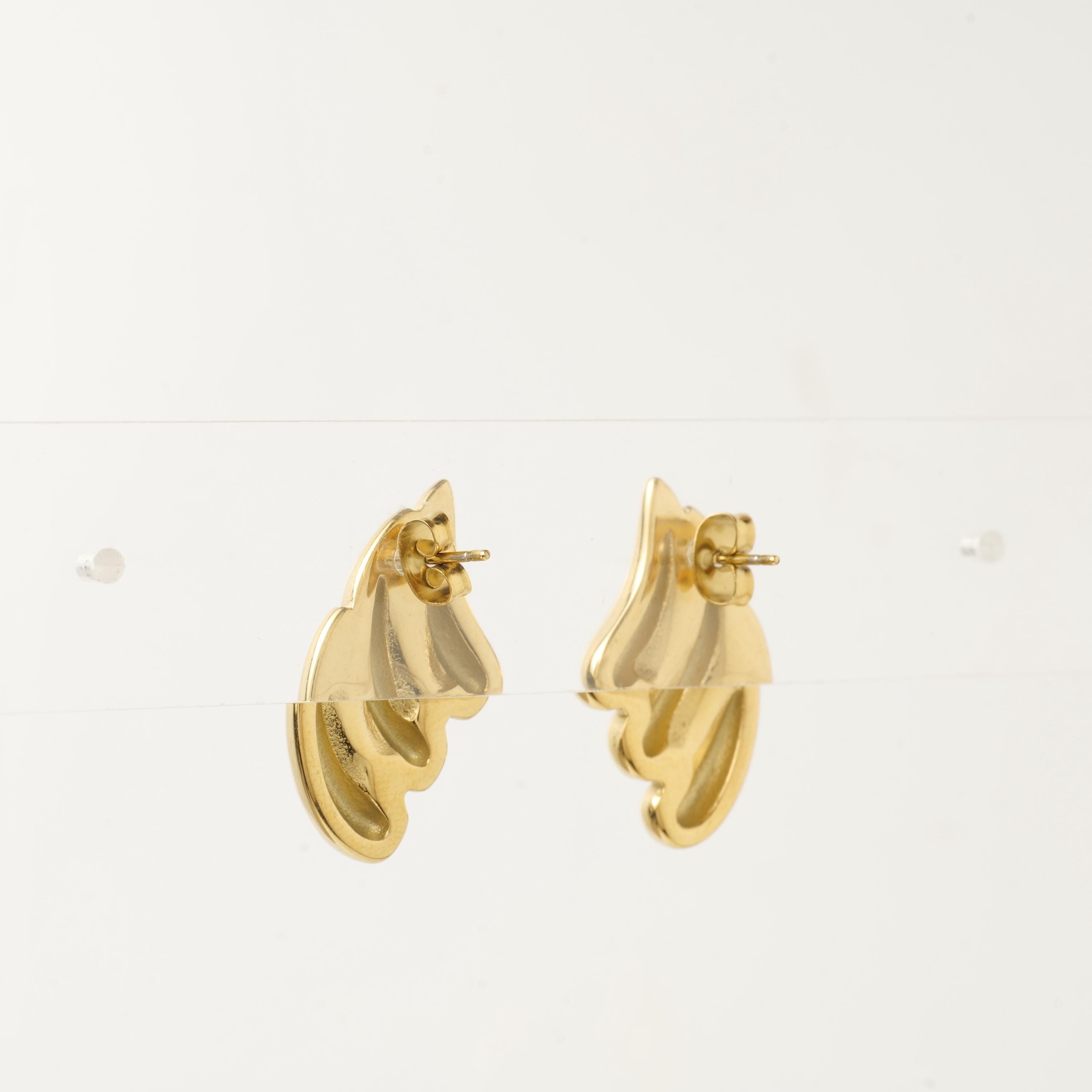 18K Gold Plated Wing Stud Earrings