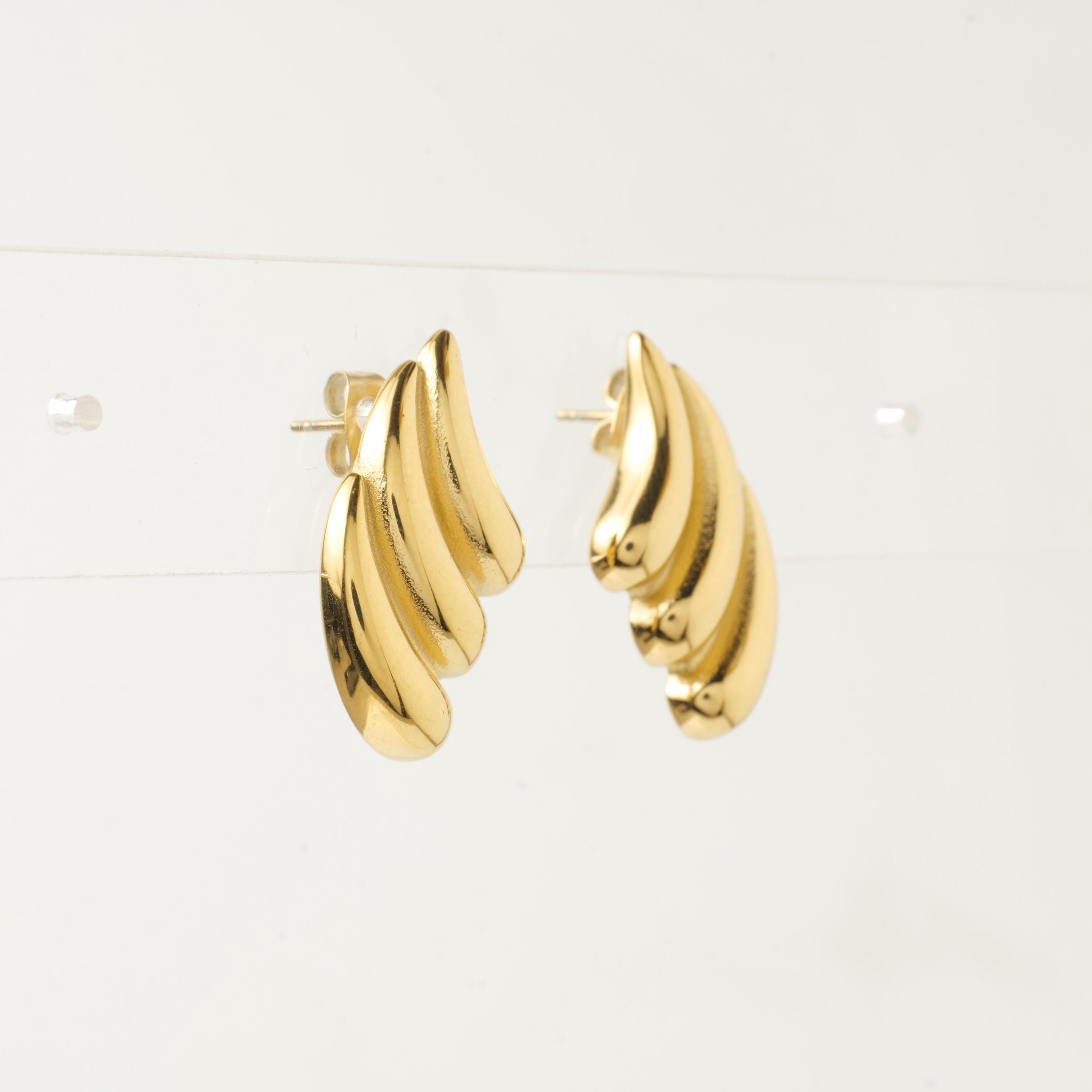 18K Gold Plated Wing Stud Earrings