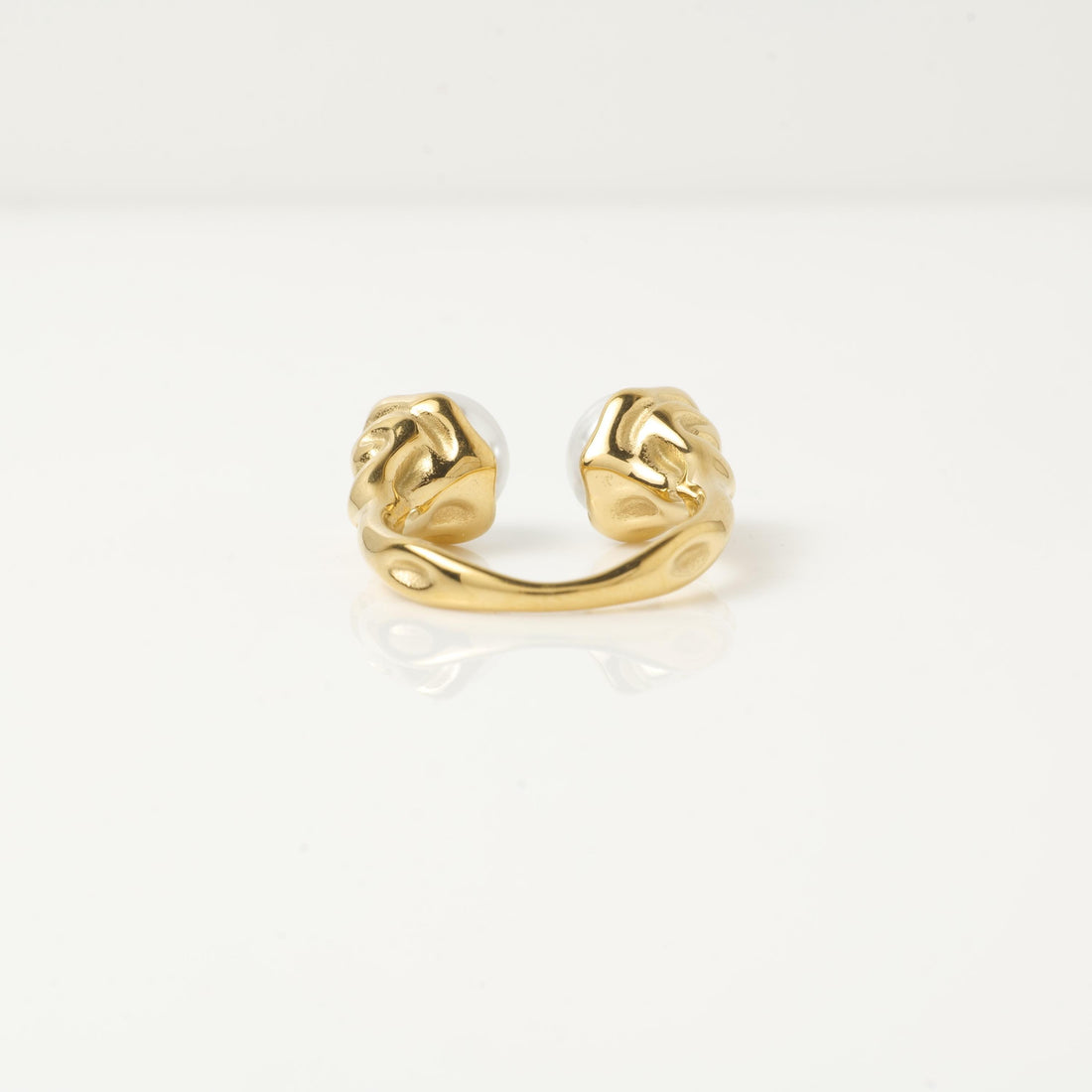 18K Gold Plated Pearl Open Ring
