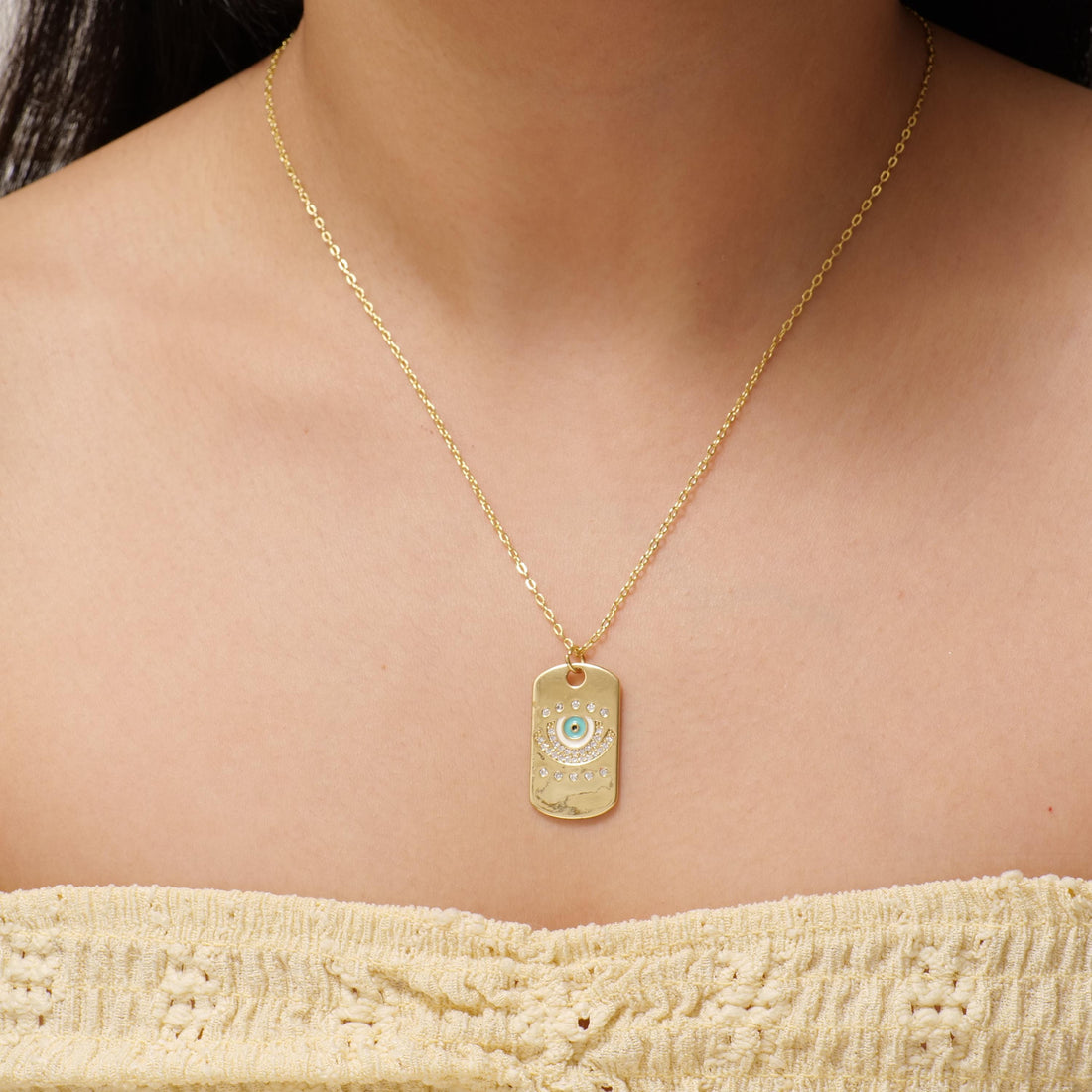 Gold Plated Evil Eye Necklace