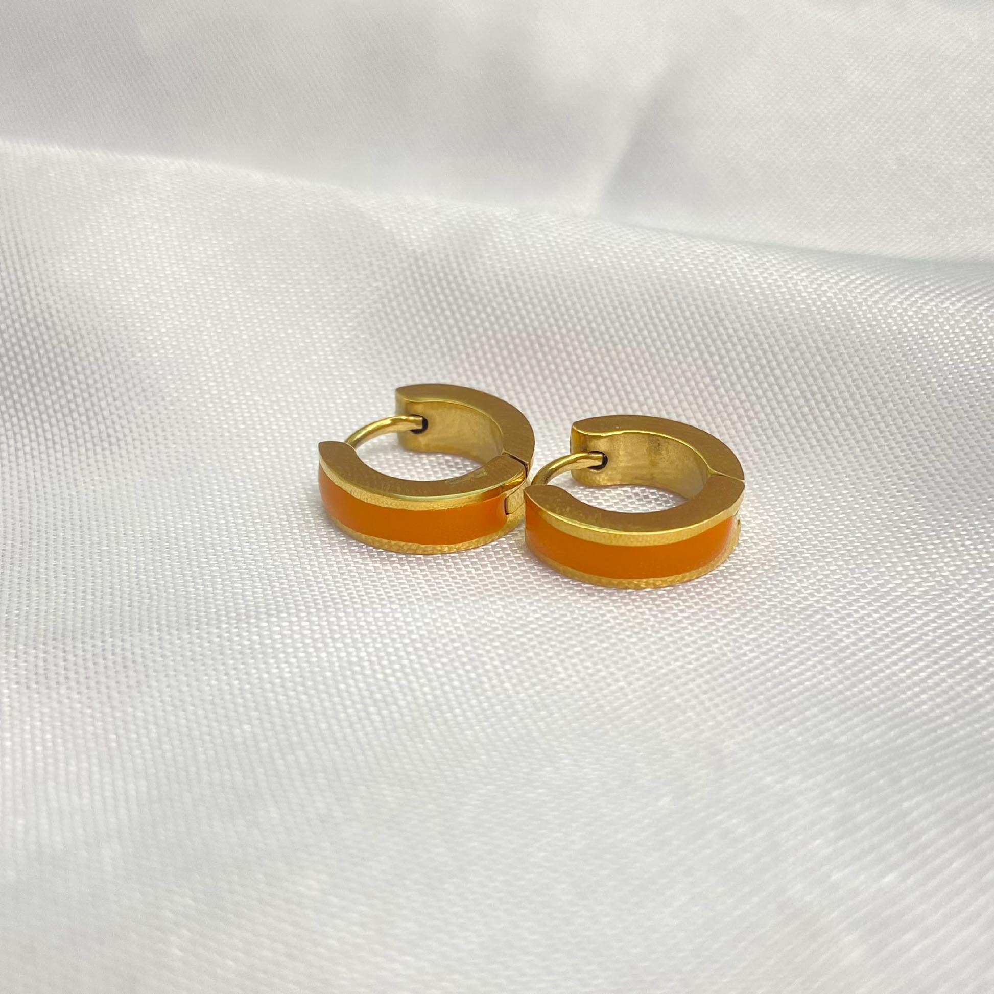 Color Pop Enamel Gold-Plated Mini Hoops