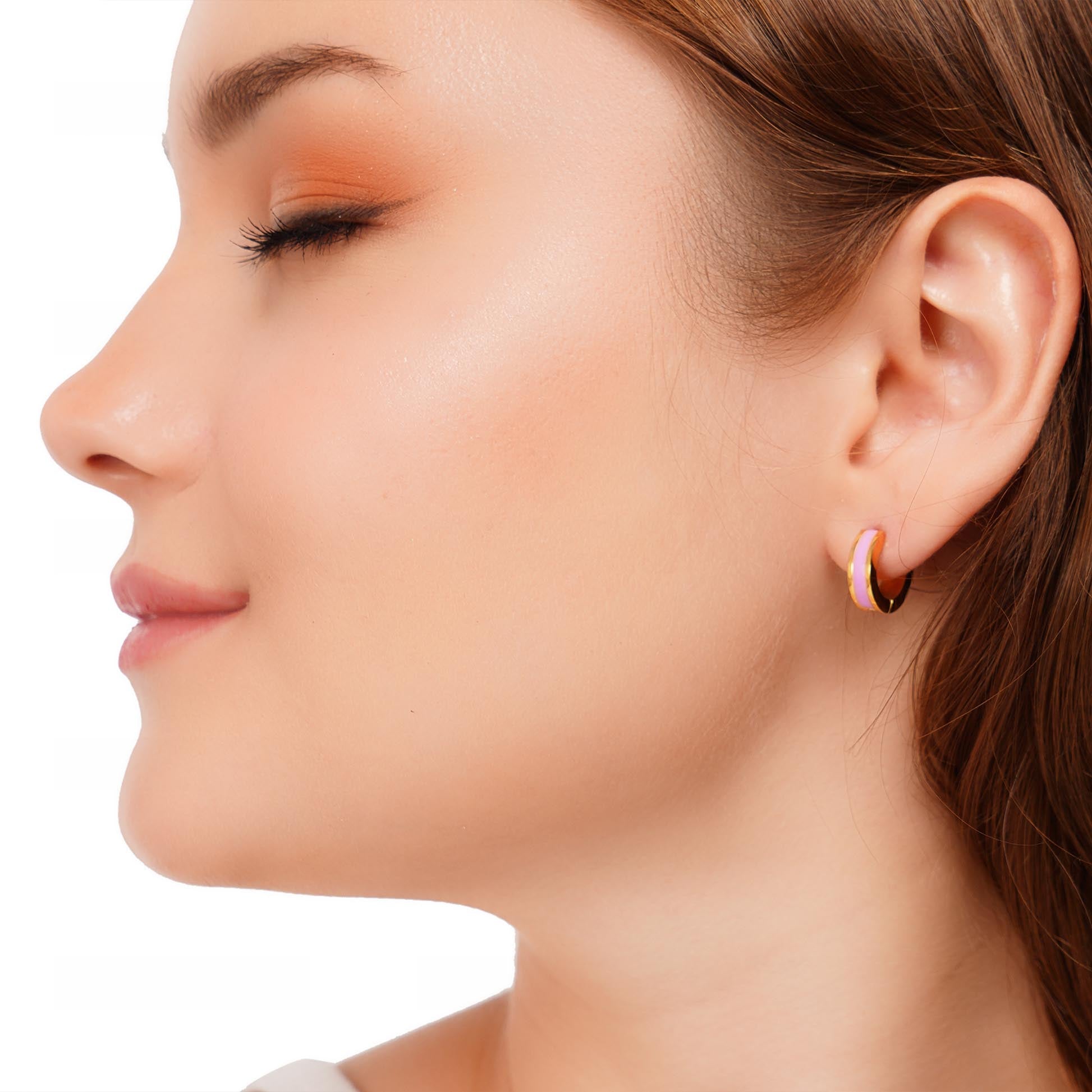 Color Pop Enamel Gold-Plated Mini Hoops