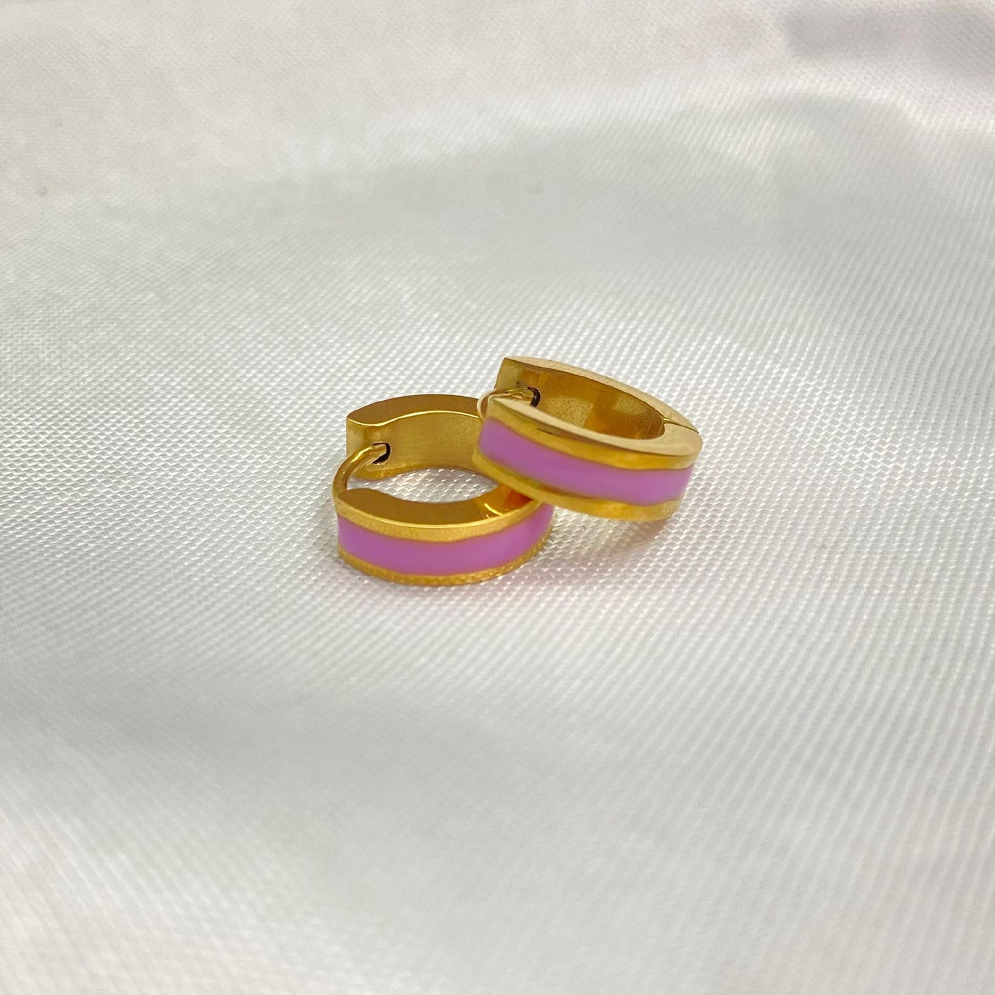 Color Pop Enamel Gold-Plated Mini Hoops