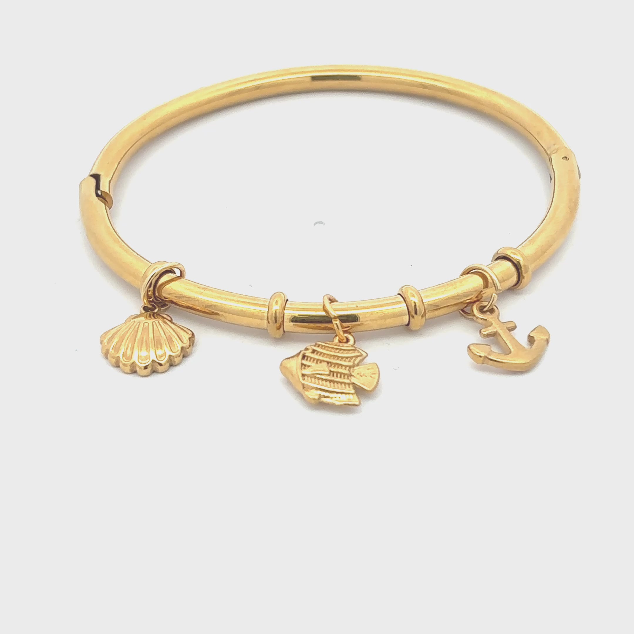 18K Gold Plated Ocean Charm Bracelet