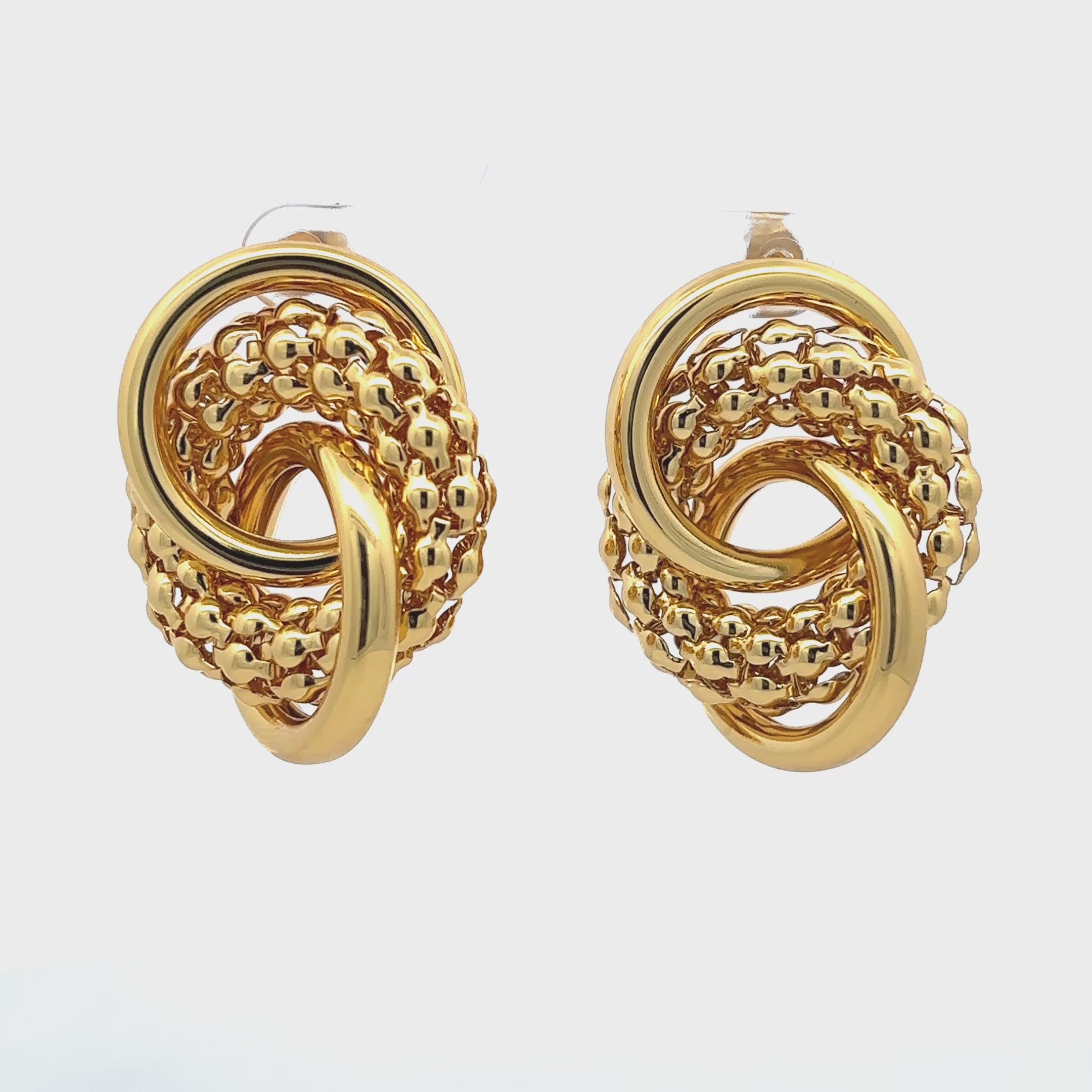 18K Gold Plated Interlocking Stud Earrings