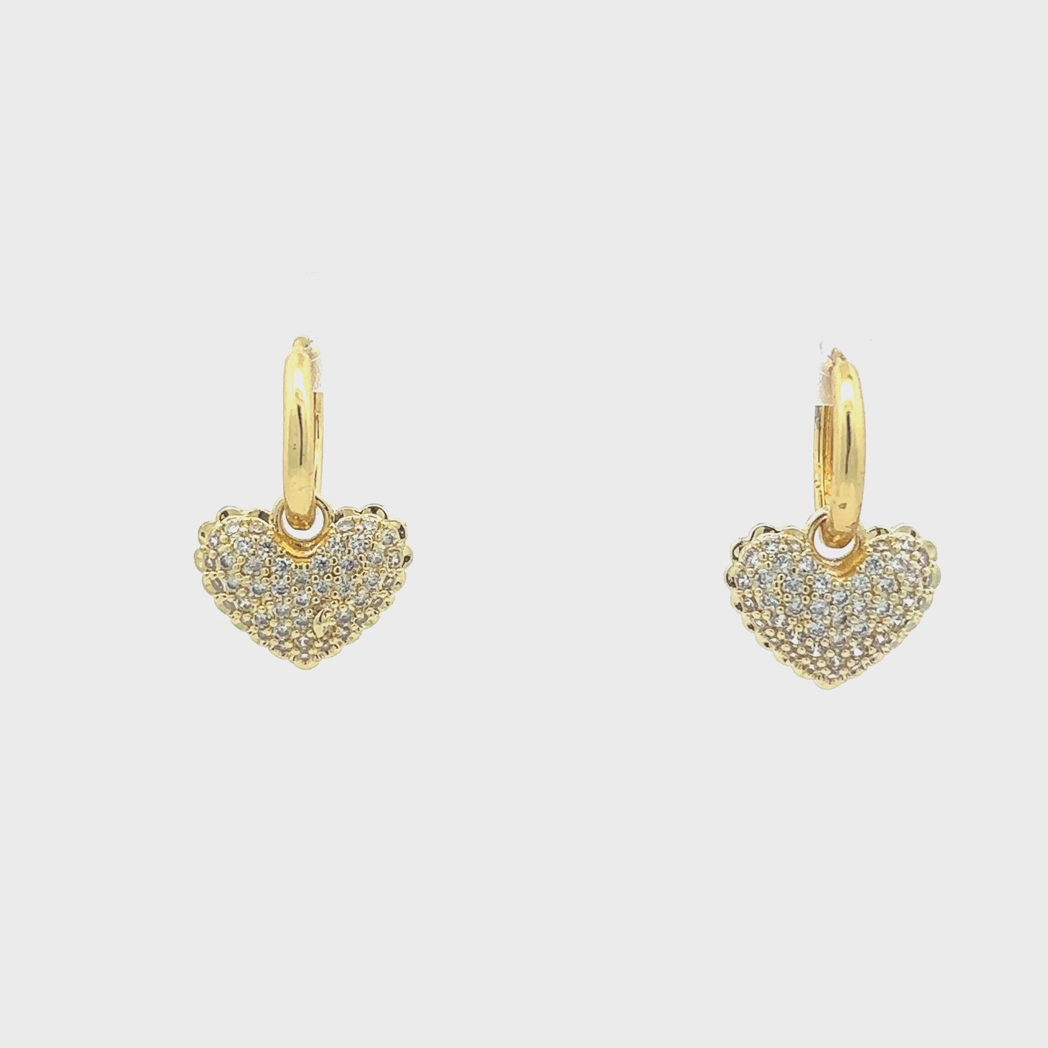 18K Gold Plated Heart Hoop Earrings