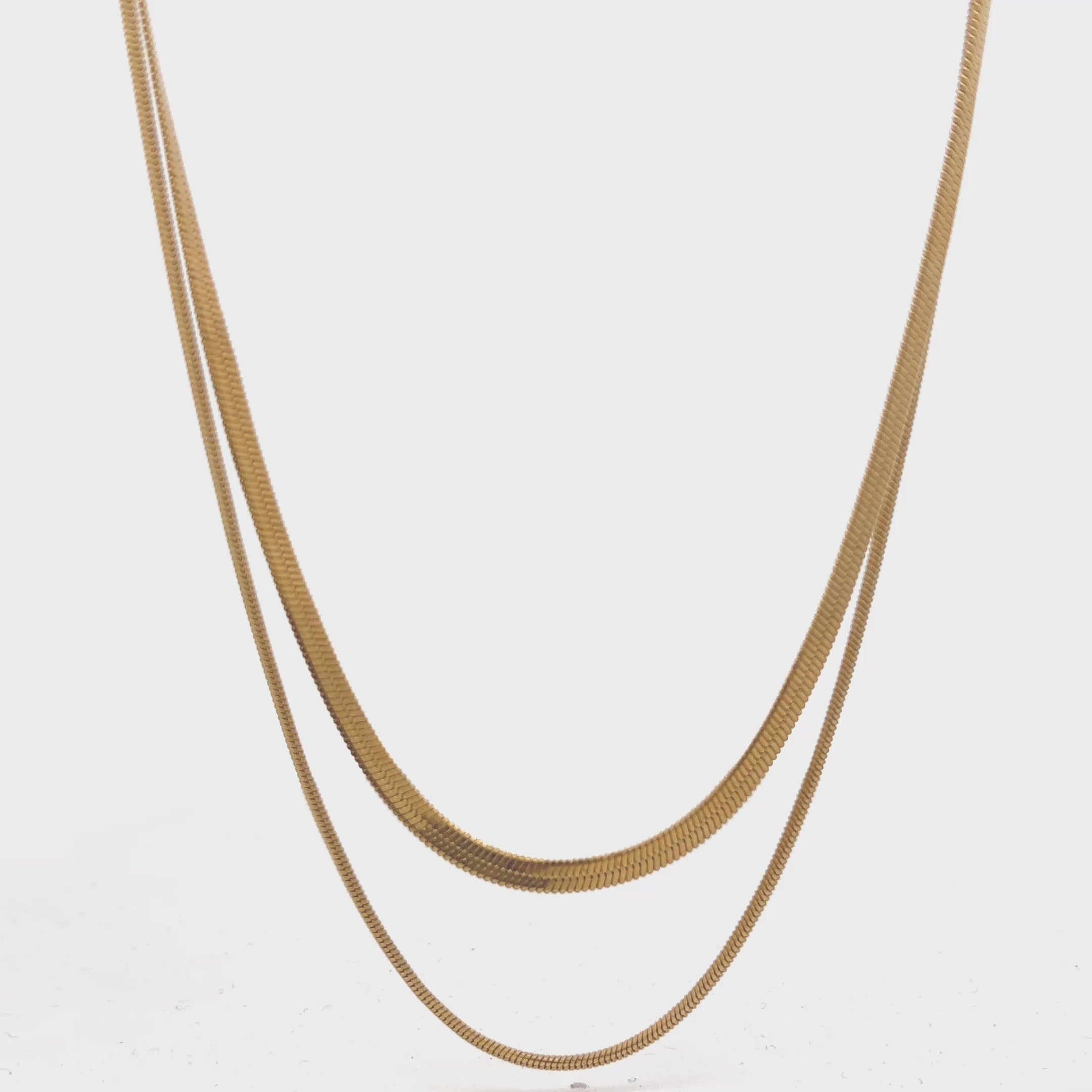 18K Gold Plated Double Layer Chain Necklace