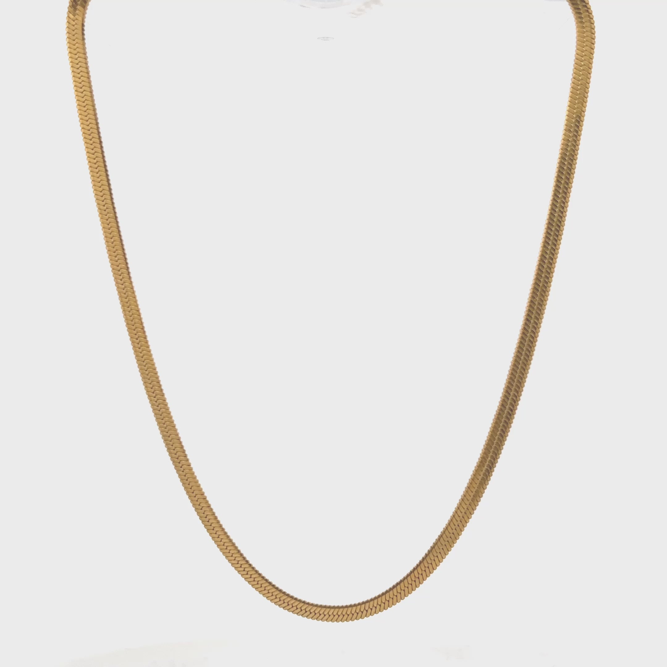 18K Gold Plated Herringbone Minimal Chain Necklace
