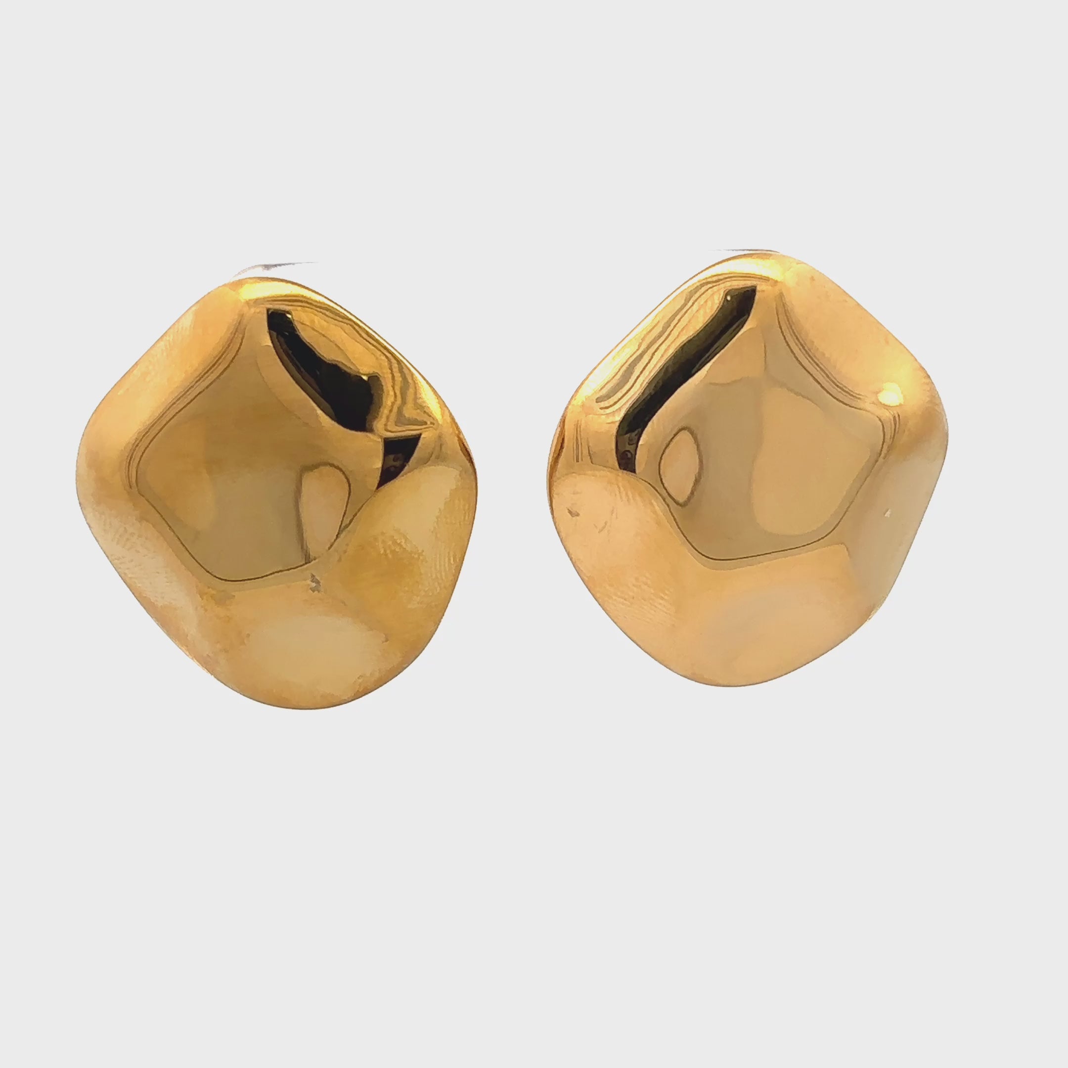 18K Gold Plated Organic Stud Earrings