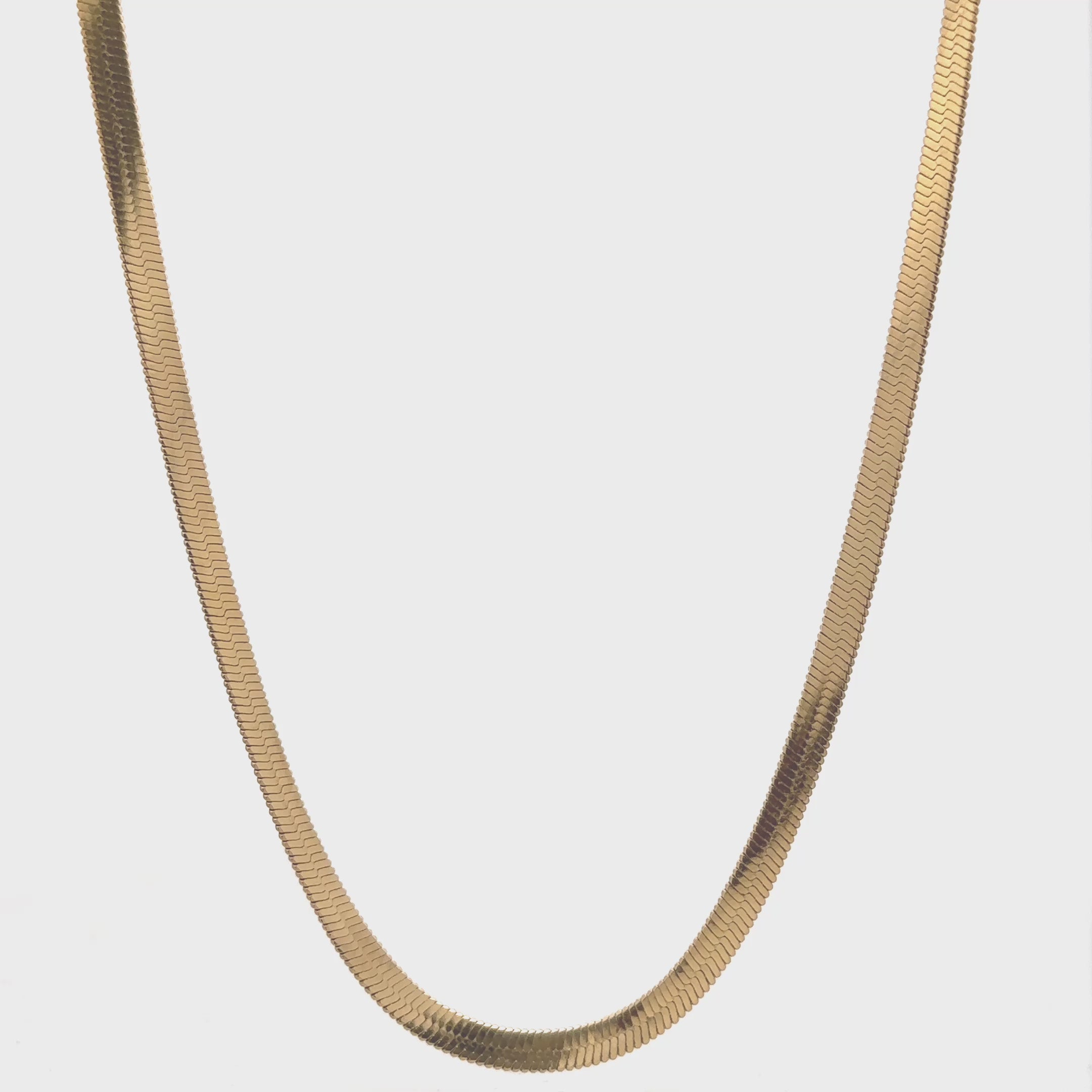18K Gold Plated Herringbone Chain Necklace