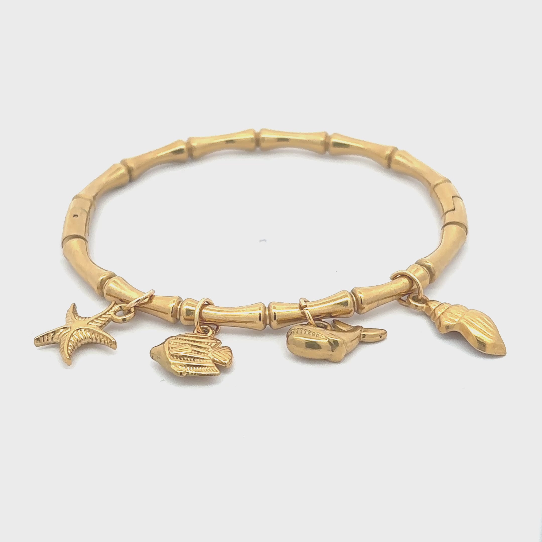 18K Gold Plated Ocean Charm Bracelet
