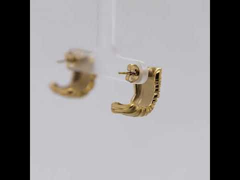 Gold Textured Fold Earrings