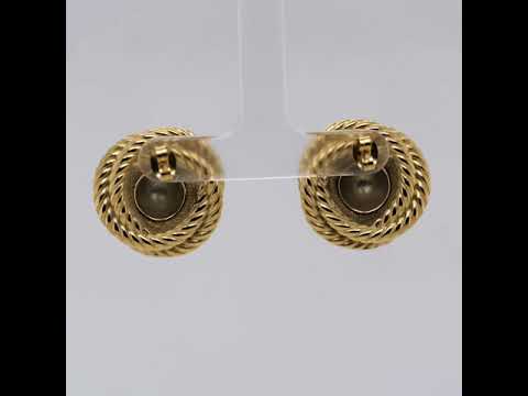 Gold Rope Crystal Stud Earrings