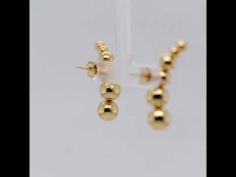 Gold bubble hoop earrings