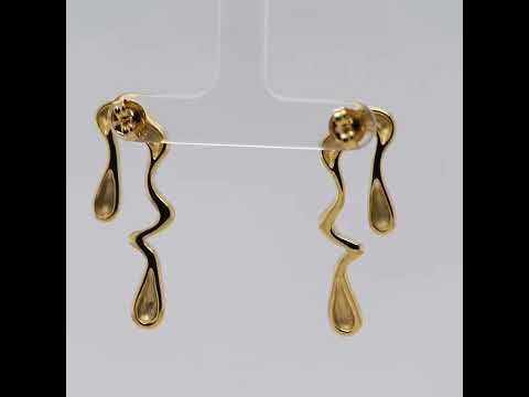 Gold molten drip earrings