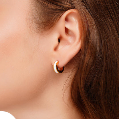 Color Pop Enamel Gold-Plated Mini Hoops